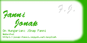 fanni jonap business card