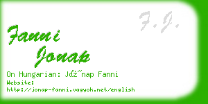 fanni jonap business card